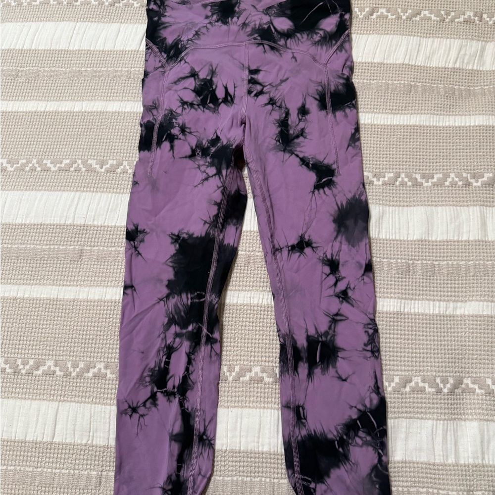 lululemon athletica Purple and Black Tie-Dye Leggings
